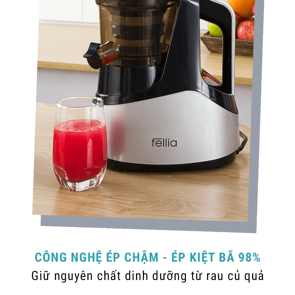 Máy ép chậm Fellia S265 (250W) - màu xám/đen