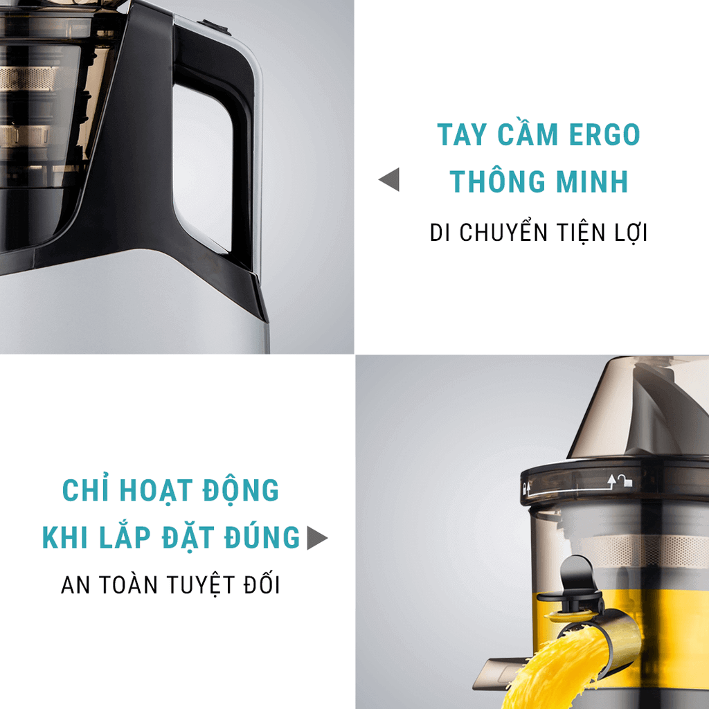 Máy ép chậm Fellia S265 (250W) - màu xám/đen
