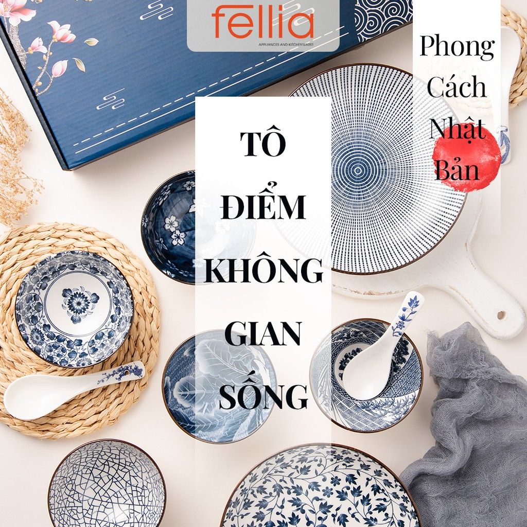 Combo 2 bộ (6 chén, 4 muỗng, 2 đĩa, 6 đũa tre hoạt tính) cao cấp Fellia 844910440