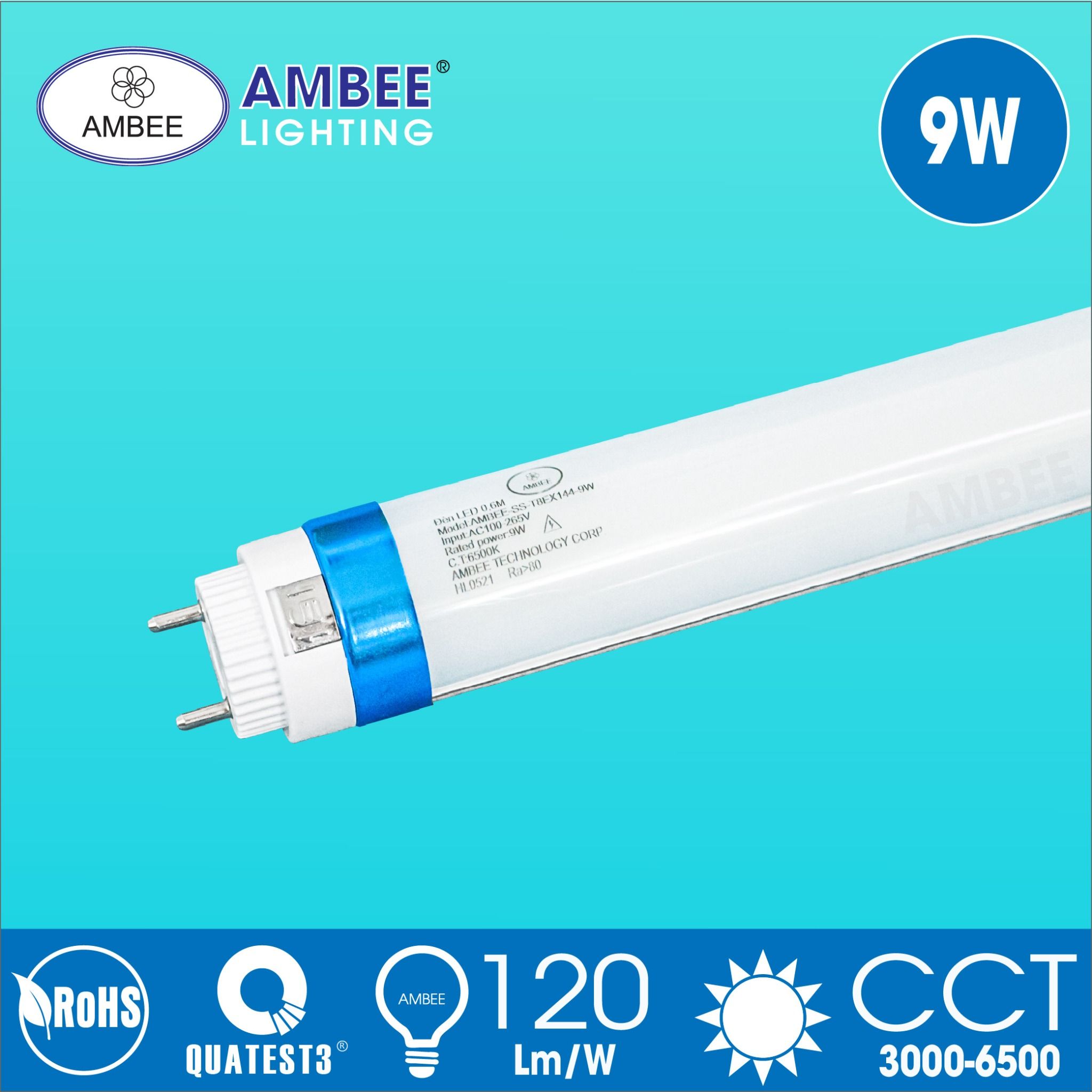 Led Tube Light 0m6 9W 144 Pcs