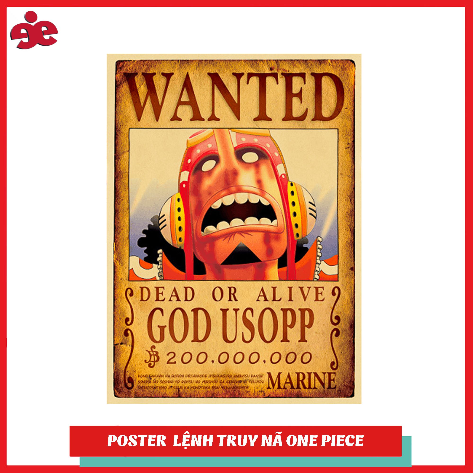 Poster truy nã God Usopp (Timeskip) - One Piece