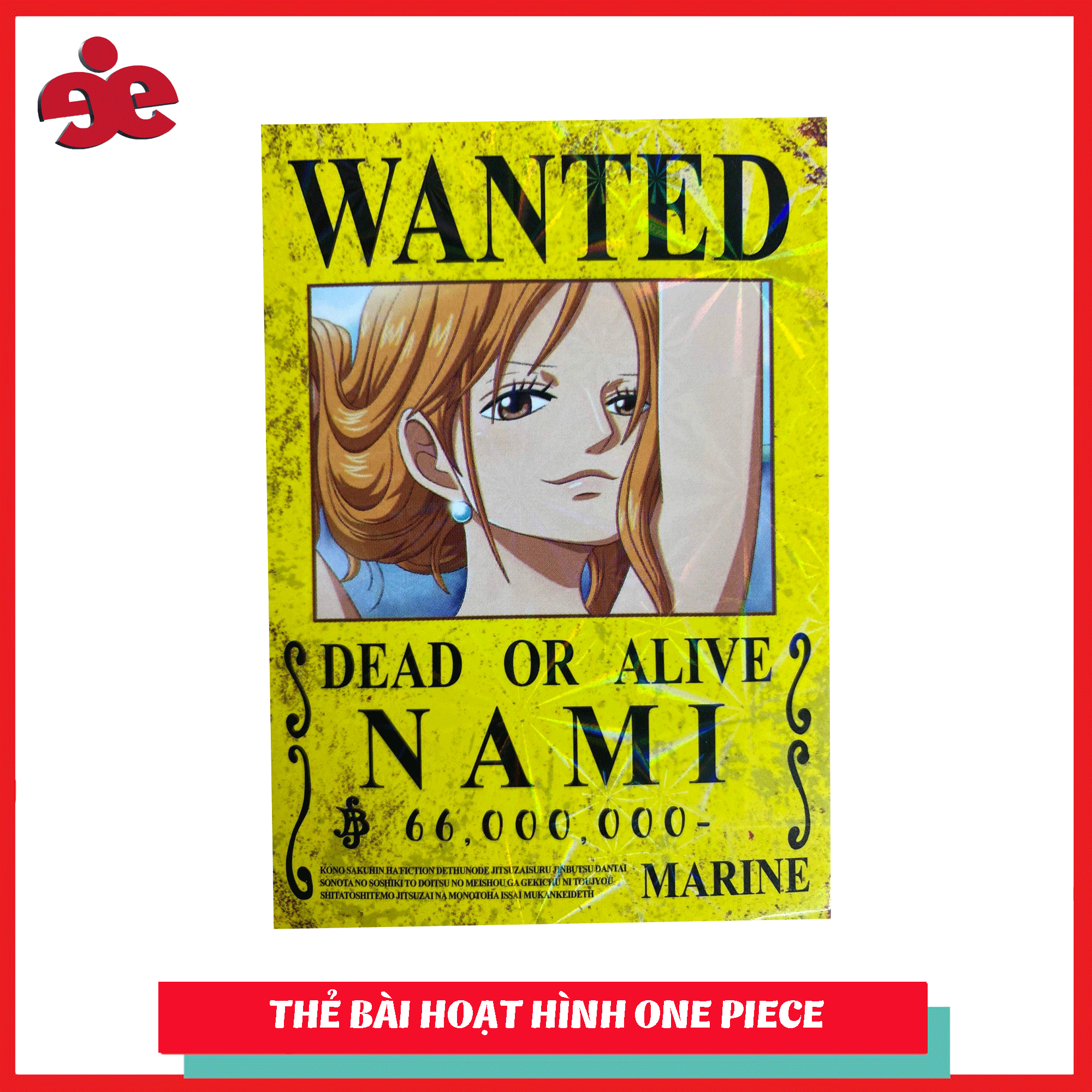 Thẻ bài One Piece phản quang 7 màu  nhân vật NAMI hot 2020