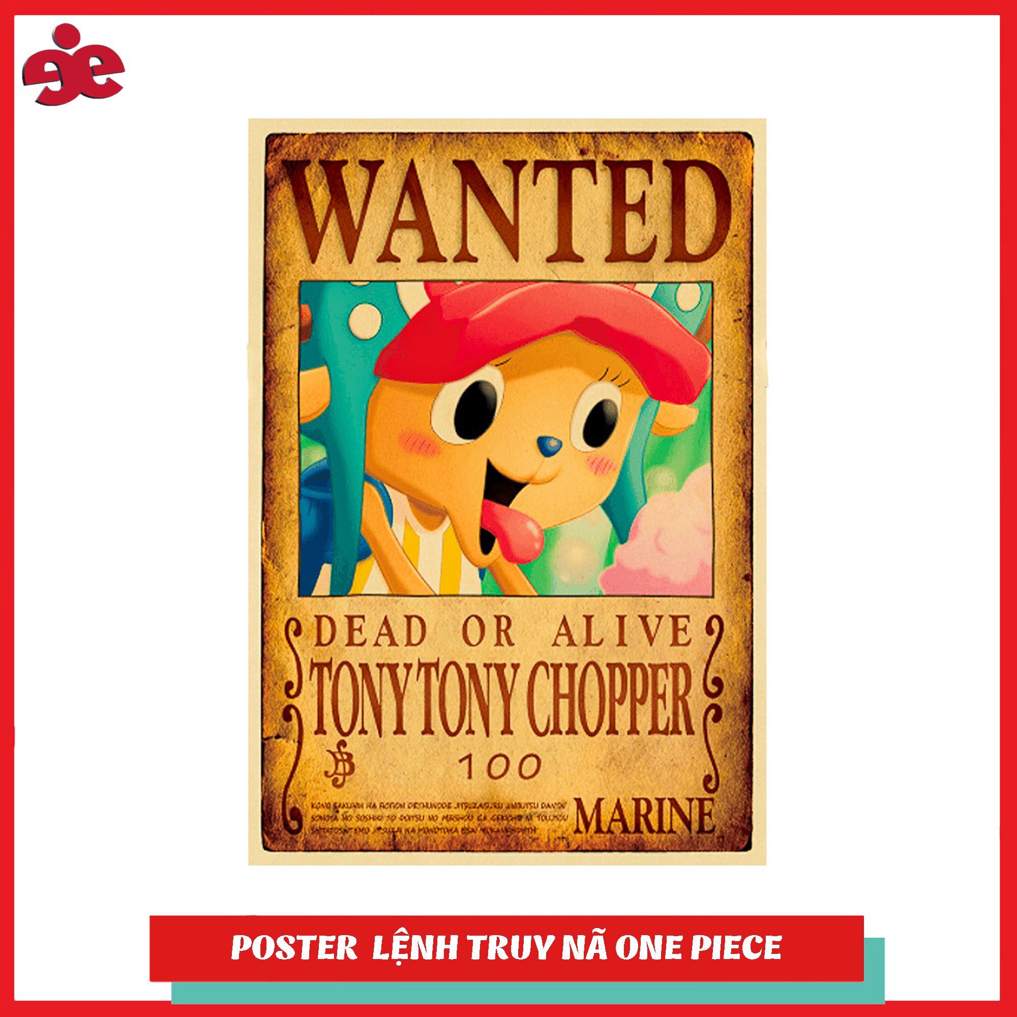 Poster truy nã Tony Tony Chopper (Timeskip) - One Piece