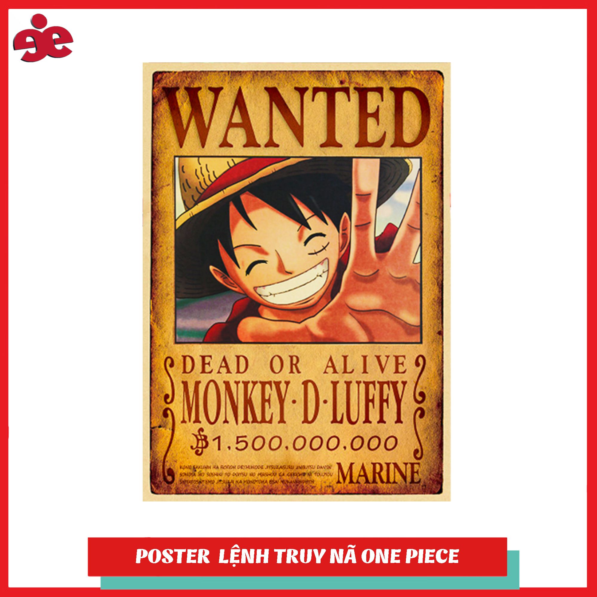 Bộ sản phẩm COMBO 3 POSTER TRUY NÃ NHÂN VẬT ONE PIECE