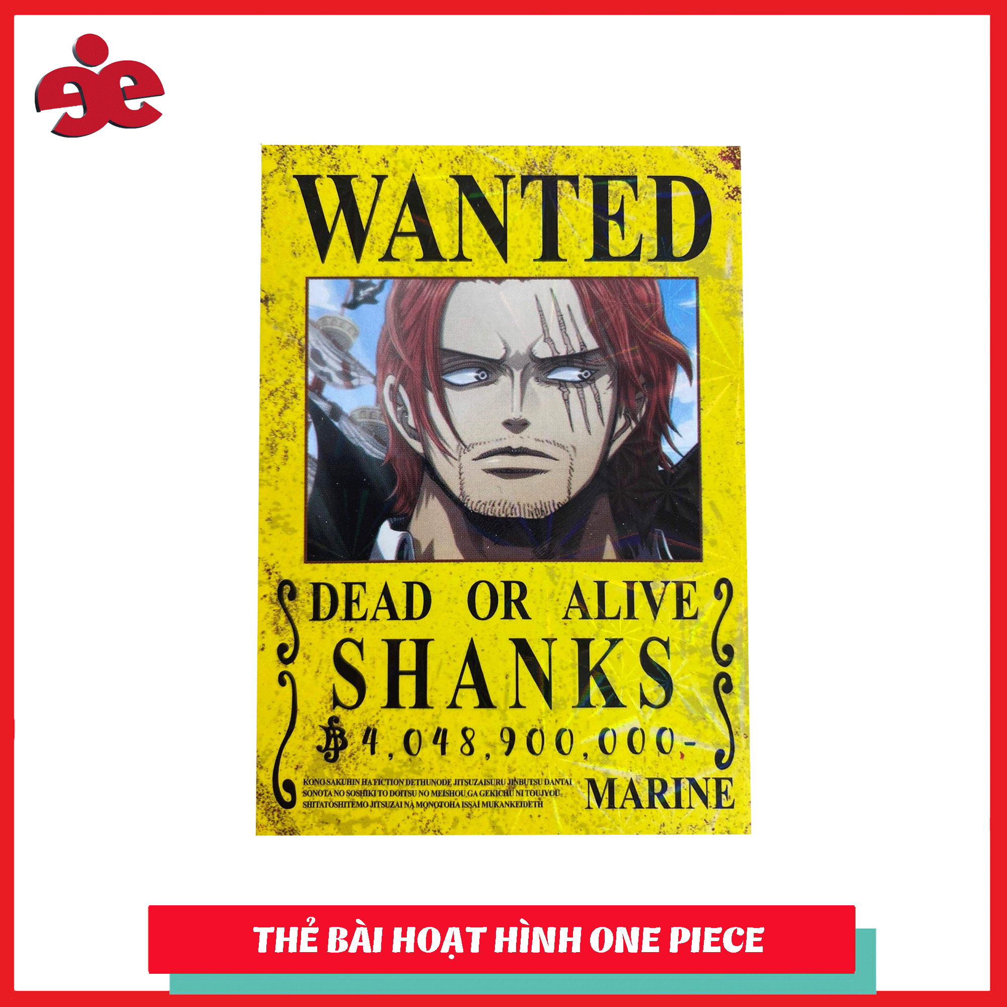 Thẻ bài One Piece phản quang 7 màu nhân vật SHANKS hot 2020