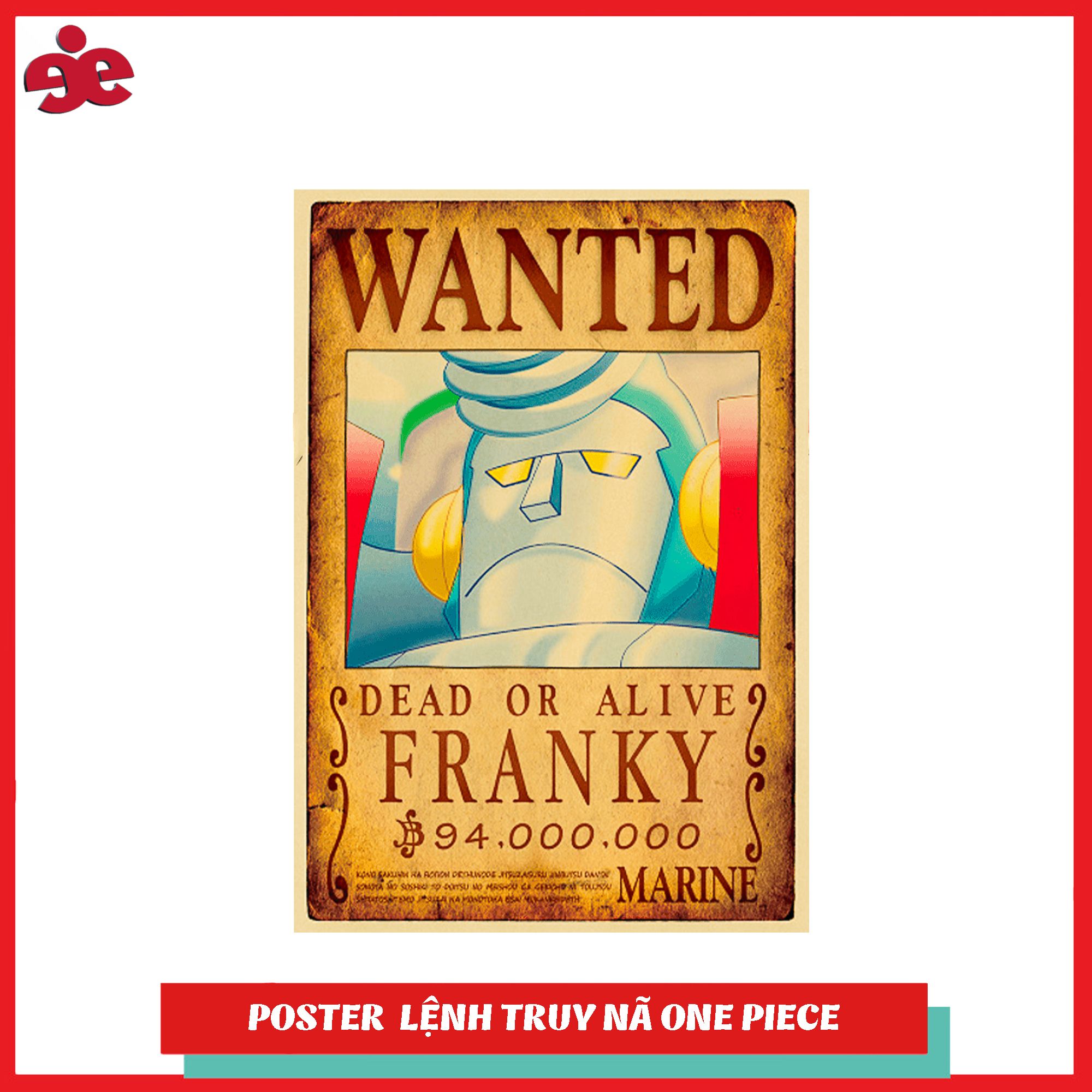 Poster truy nã Franky - One Piece