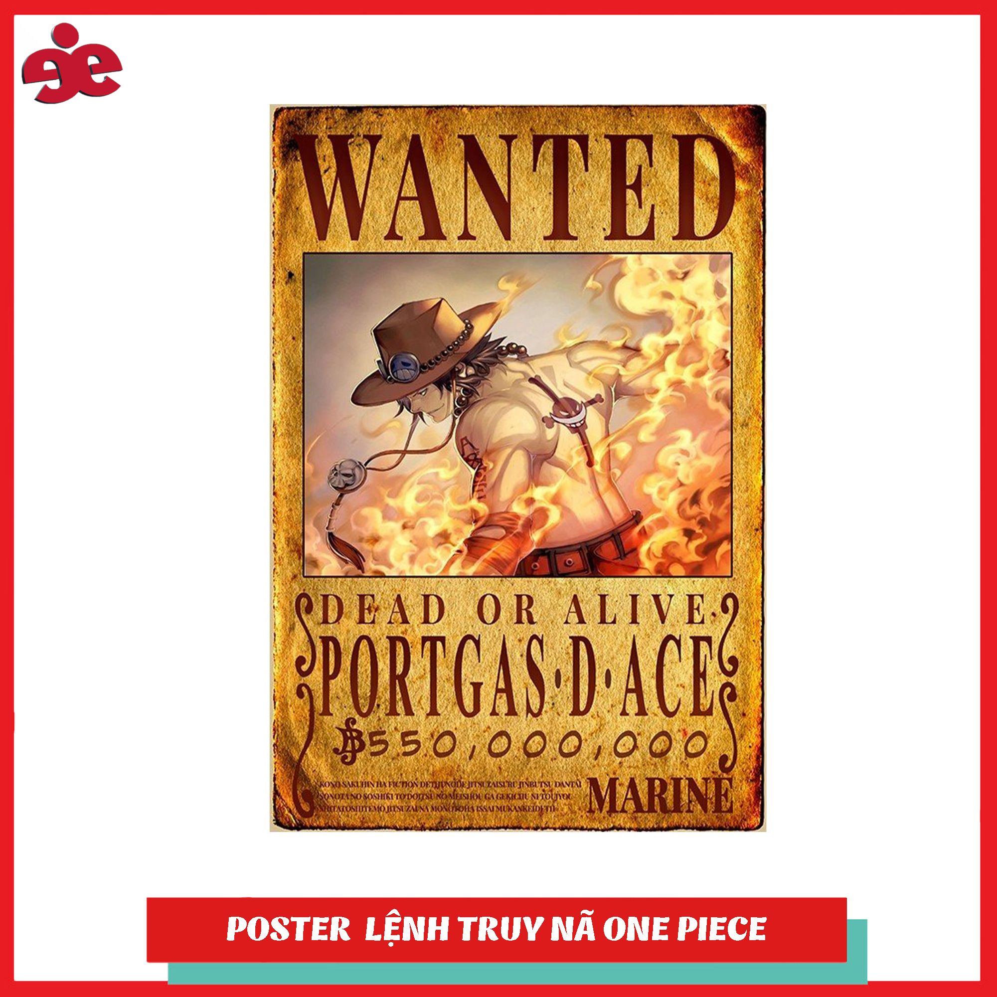 Poster truy nã Portgas D. Ace - One Piece