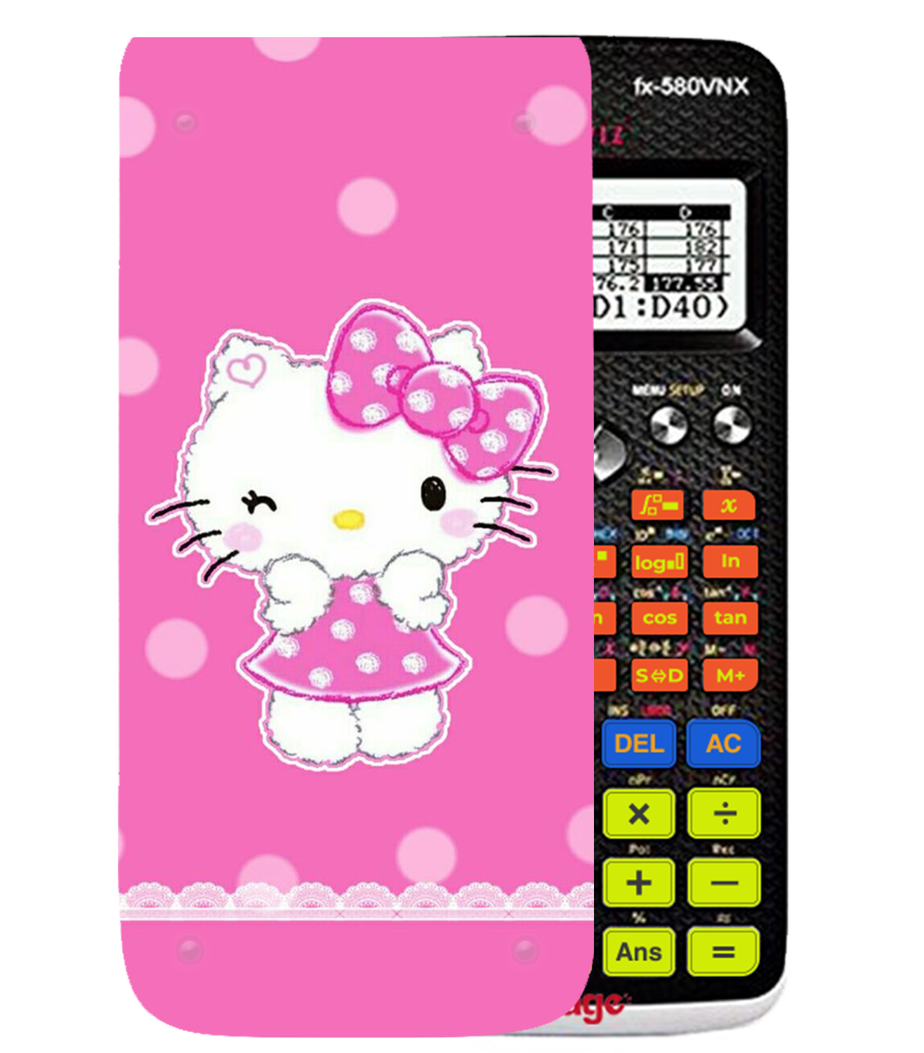 Ốp máy tính Casio FX 580 VNX hoạt hình Helo Kitty 052