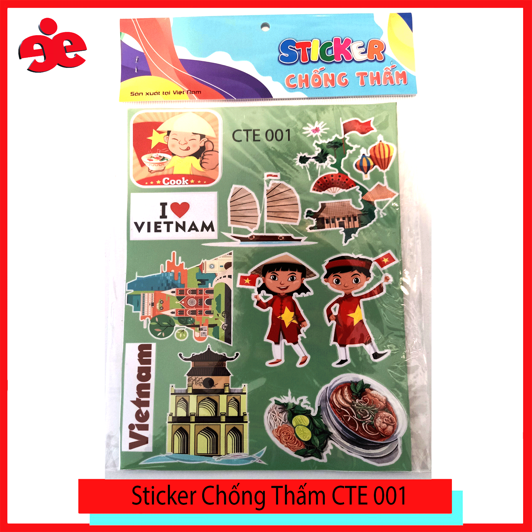 Sticker chống thấm Tôi yêu Việt Nam CTE-001