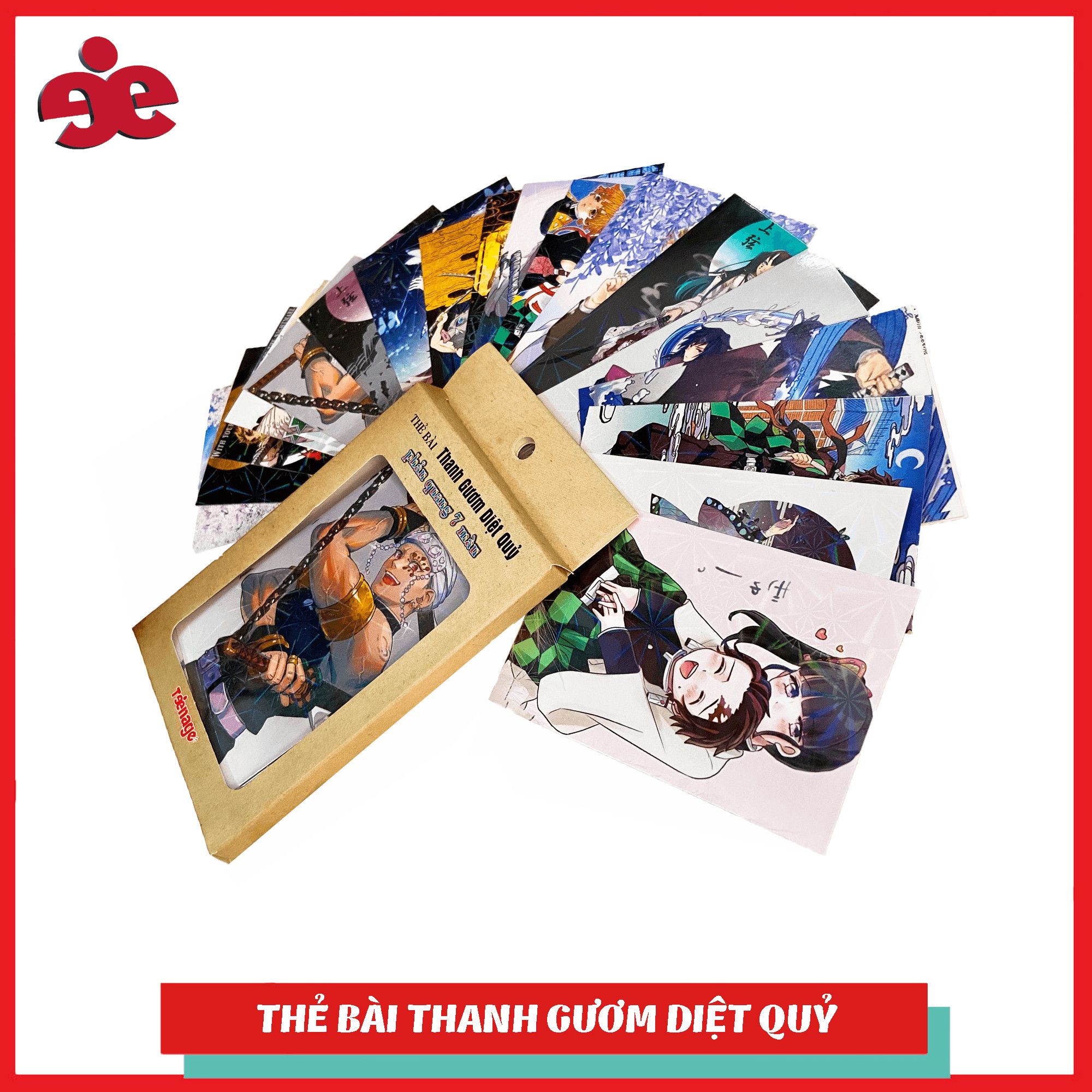 BỘ 10 THẺ BÀI THANH GƯƠM DIỆT QUỶ DẠ QUANG 7 MÀU