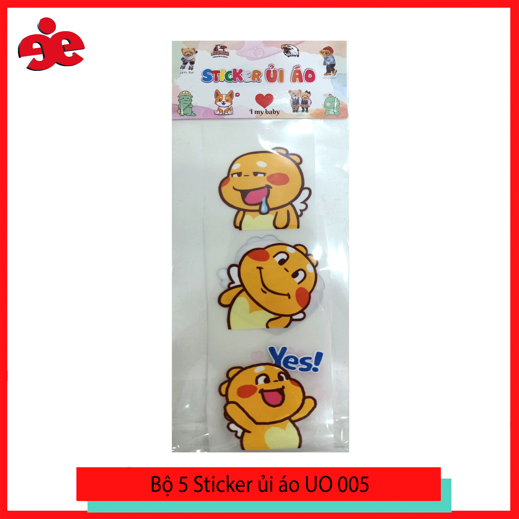 STICKER ỦI ÁO SET 5 HÌNH QUOOBE -UO005