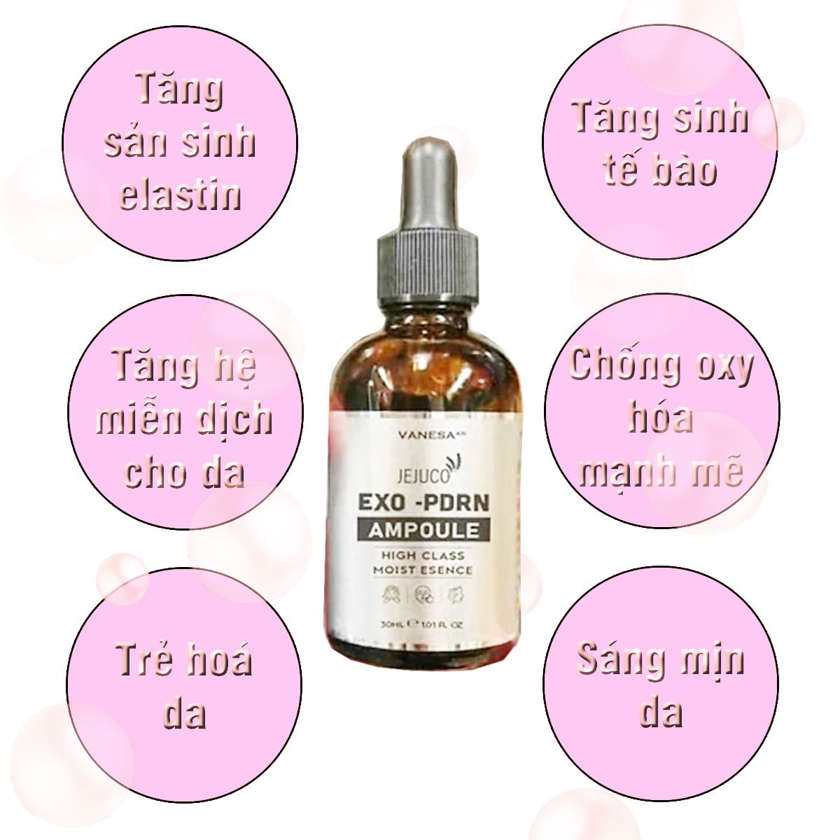 Serum trắng da VANESA EXO-PDRN dung tích 30ml trẻ hoá da, ngừa mụn - V34