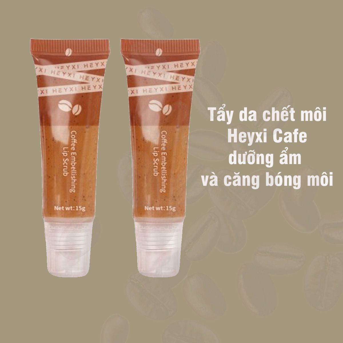 Tẩy tế bào chết môi Heyxi Cà phê 15g tẩy da chết hiệu quả, dưỡng môi mềm mại - A85
