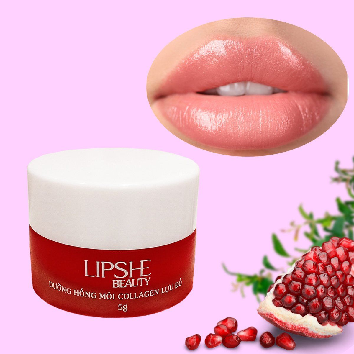 Son dưỡng môi collagen lựu đỏ 5g giúp dưỡng ẩm và làm mềm môi hiệu quả