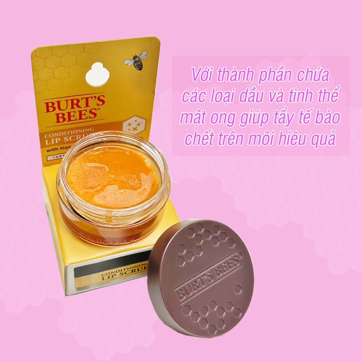 Tẩy tế bào chết môi Mỹ BURT'S BEES 7.08g thành phần tự nhiên giúp môi mềm mịn - A221