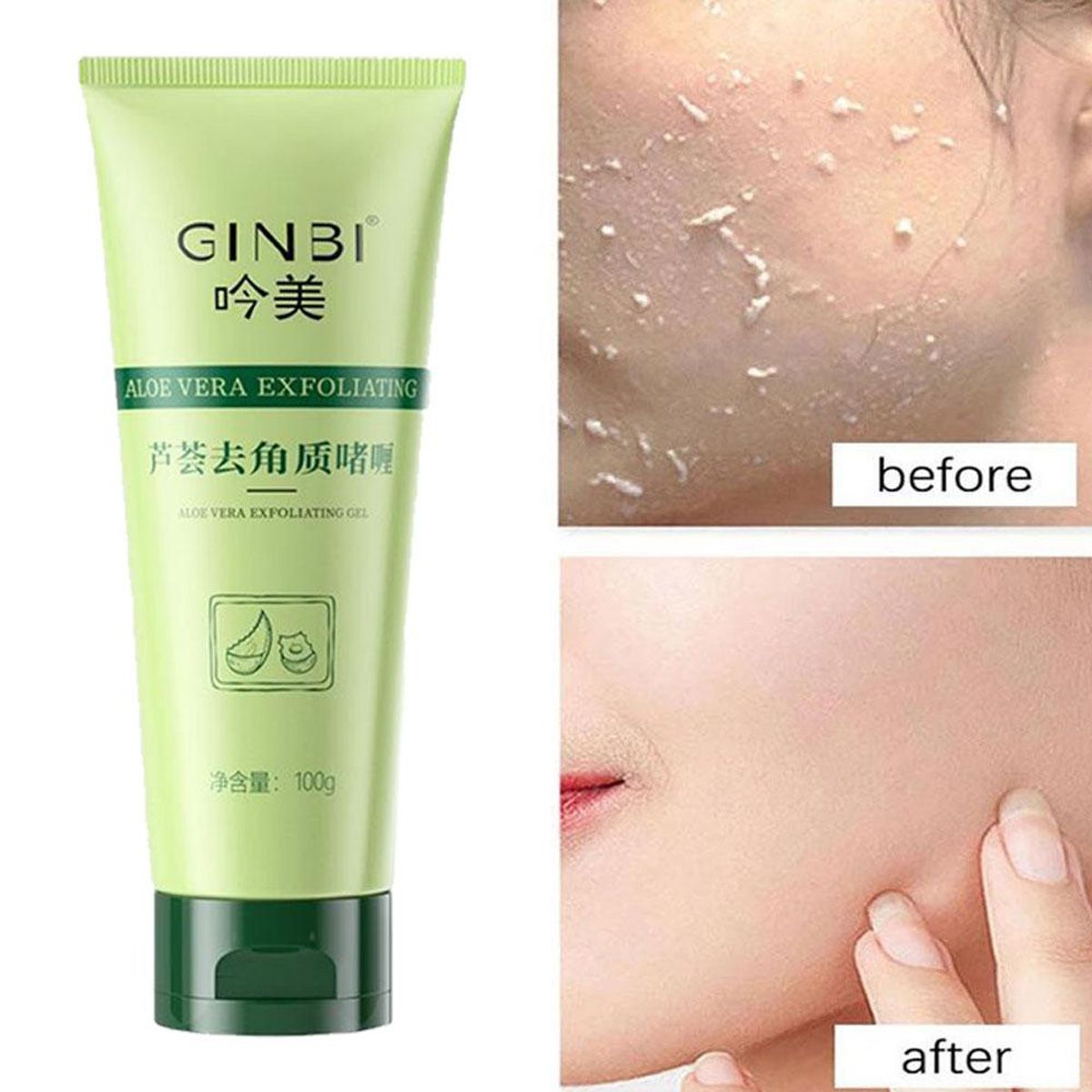 Tẩy tế bào chết da mặt chiết xuất nha đam Ginbi 100g giúp tẩy da chết phù hợp mọi loại da - A12