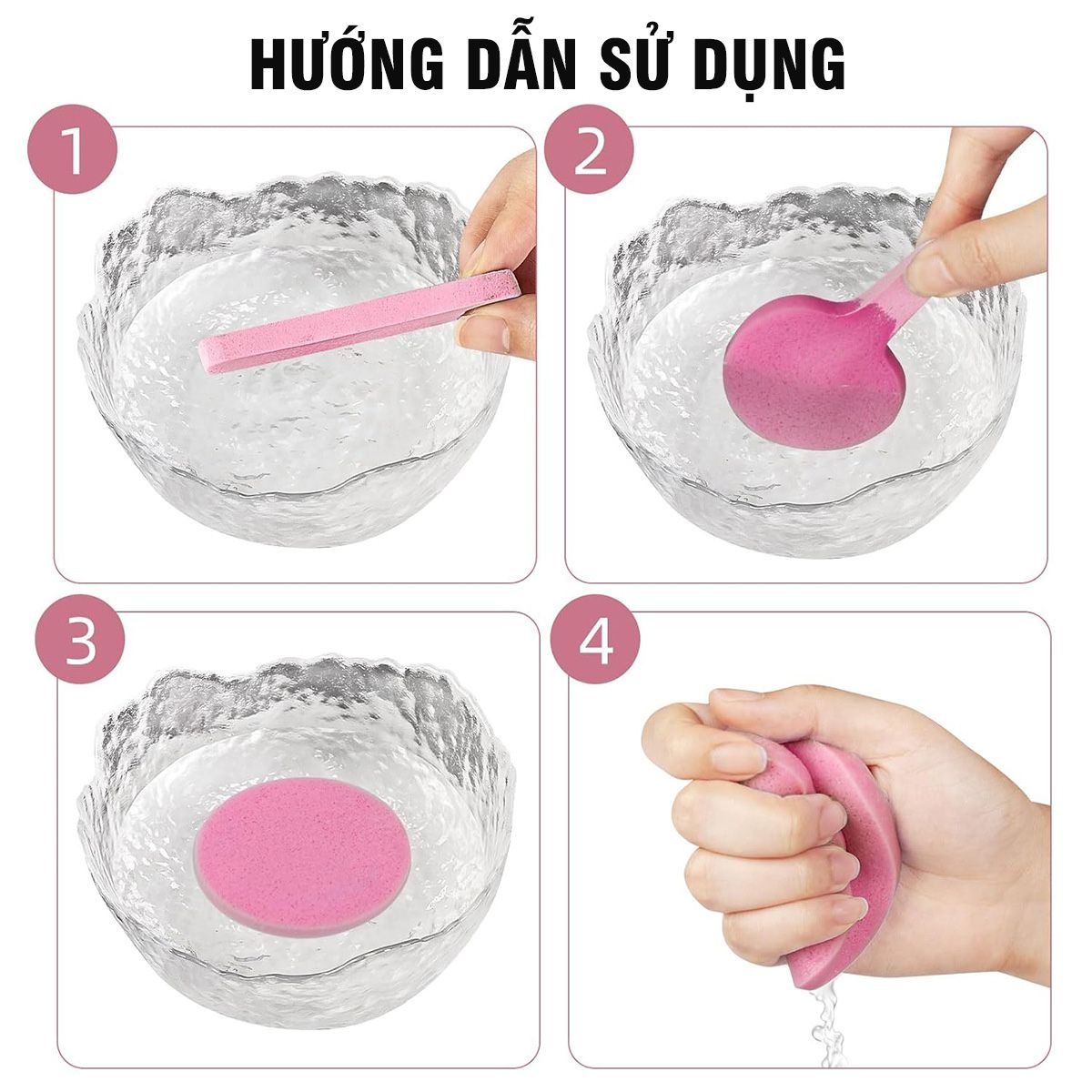Sét 12 Miếng Bông Mút Nở Rửa Mặt Chivey - U93