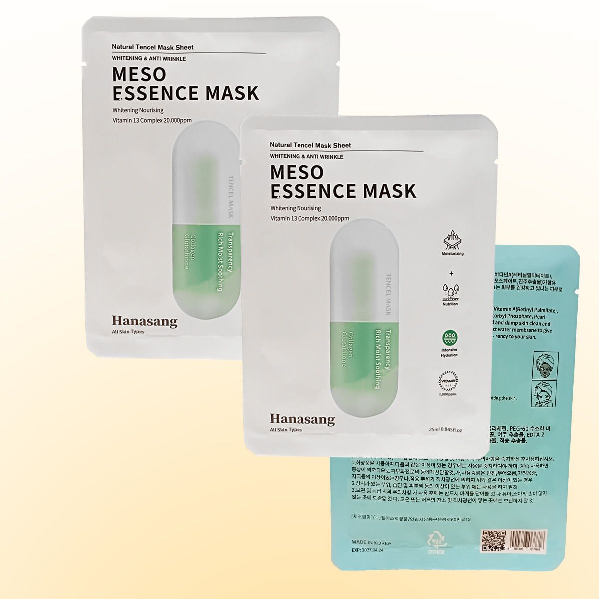 Mặt nạ Meso Hanasang Essence Mask Hàn Quốc chiết xuất ngọc trai cải thiện da xỉn màu