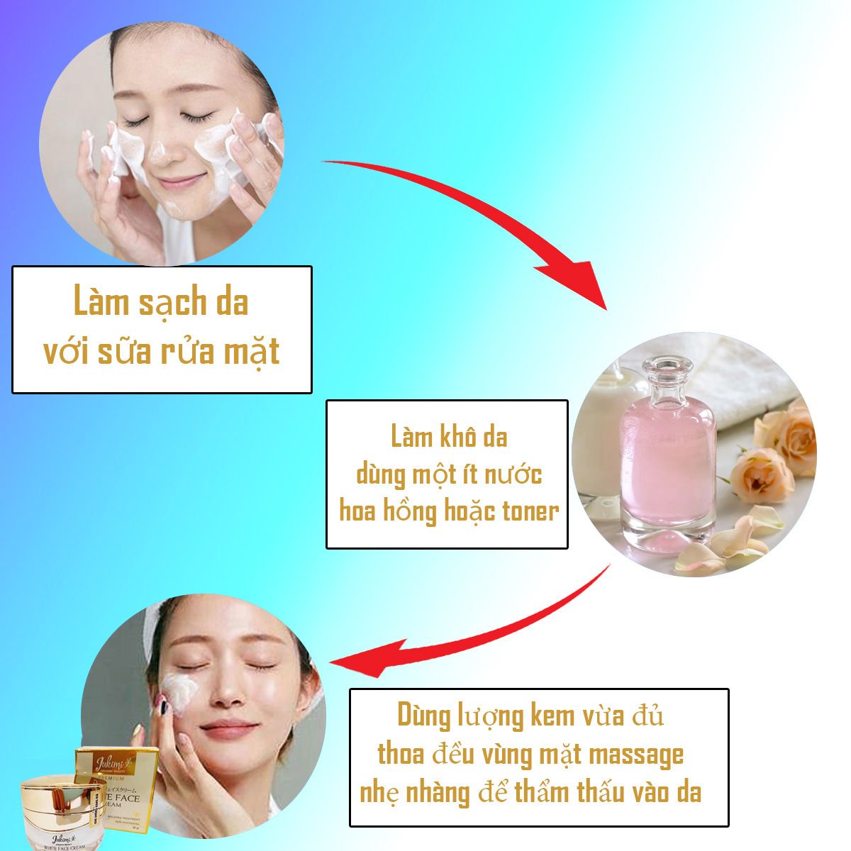 Kem nám Cream White Face Jukimi 30g hỗ trợ xóa nám, tàn nhang, làm trắng da sau 2 tuần sử dụng - A3