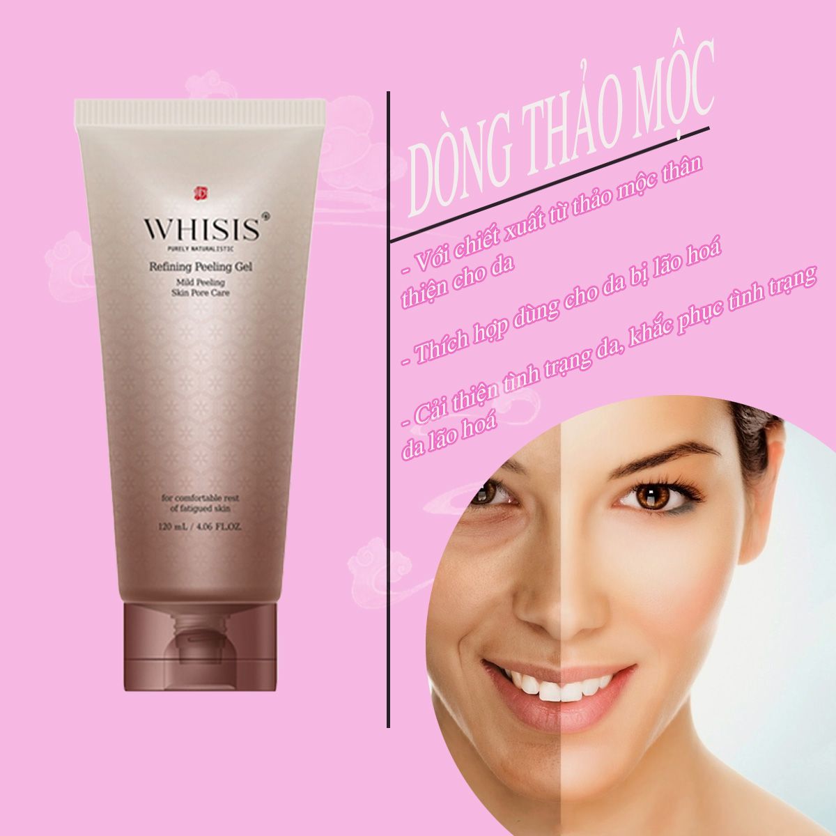 Tẩy da chết mặt Hàn Quốc WHISIS 120ml phù hợp với mọi loại da giúp trắng da mờ thâm - A370+