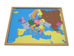Bản đồ châu Âu được đóng khung gỗ sồi <br>PREMIUM Europe Puzzle Map With BEECHWOOD FRAME