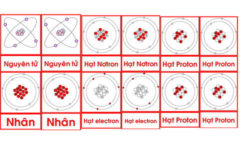 Bộ thẻ các bộ phận của nguyên tử