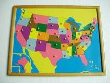 PREMIUM USA Puzzle Map With BEECHWOOD FRAME