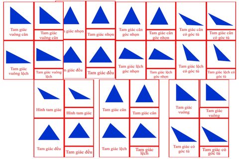 Triangles 3-Part Cards - Complex Concepts - Blue
