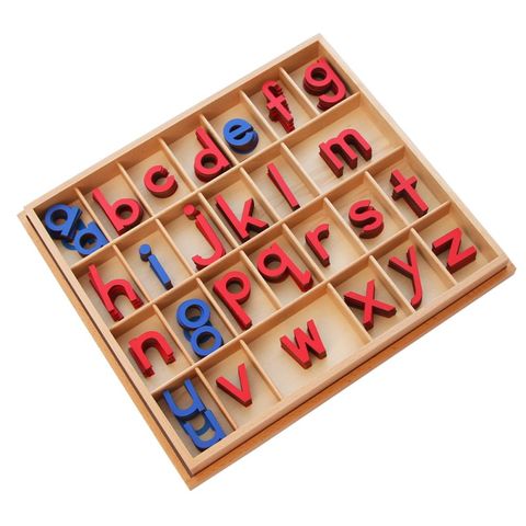 Bảng chữ cái Alphabet viết thường cỡ nhỏ<br>Small Movable Alphabet, Wood
