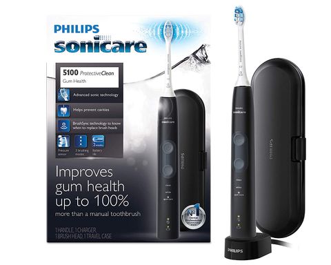TẠM HẾT HÀNG  - Bàn chải điện Philips Sonicare ProtectiveClean 5100 Gum Health HX6850/60 (Màu đen)