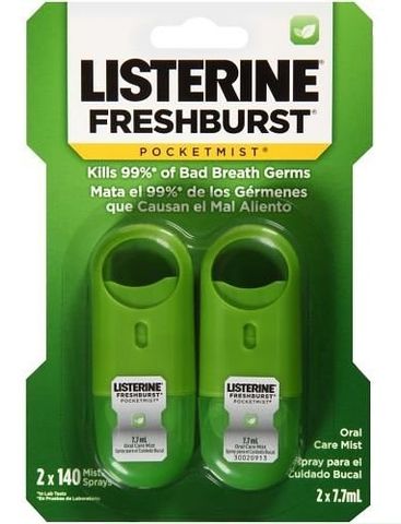 Xịt thơm miệng Listerine Pocket Mist, 7.7ml x 2- vị Freshburst