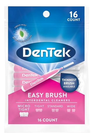 Lông chải xỉa kẻ răng Dentek Easy Brush Interdental Cleaners - Micro Tight khe răng cực hẹp (16 cây/gói)