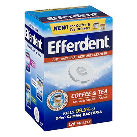 Thuốc vệ sinh hàm răng giả Efferdent Anti-Bacterial Denture Cleanser Coffee & Tea - 126 viên