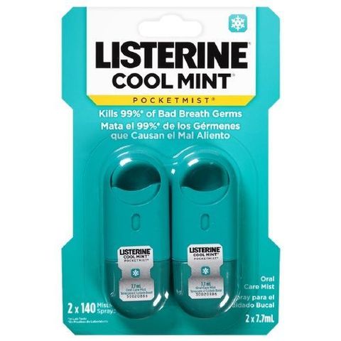 Xịt thơm miệng Listerine Pocket Mist 7.7ml x 2 - vị Cool Mint