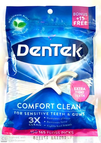 Cung chỉ nha khoa Dentek Comfort Clean Floss Picks - 165 cây