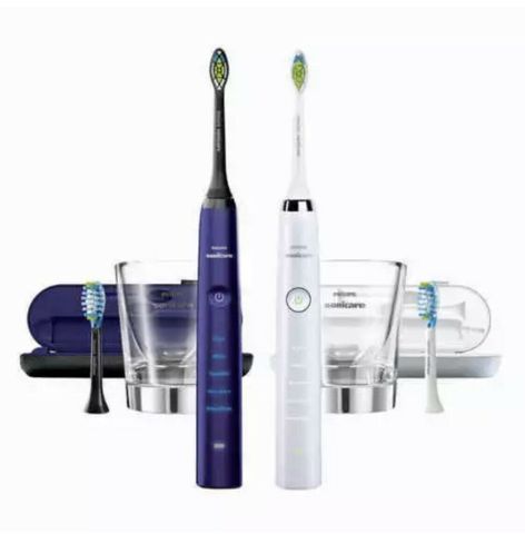 Bộ đôi Bàn chải điện Philips Sonicare DiamondClean Classic HX9354/22  - Trắng +Tím