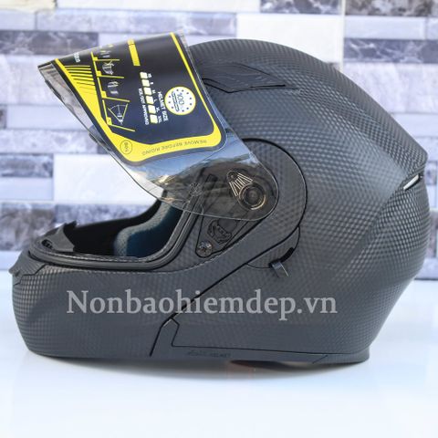 Nón Fullface lật cằm Royal M179 – 2 kính bảo hộ, màu đen carbon