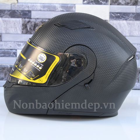 Nón Fullface lật cằm Royal M179 – 2 kính bảo hộ, màu đen carbon
