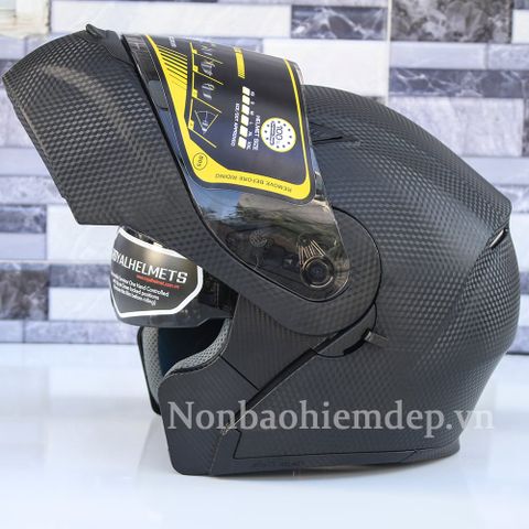 Nón Fullface lật cằm Royal M179 – 2 kính bảo hộ, màu đen carbon