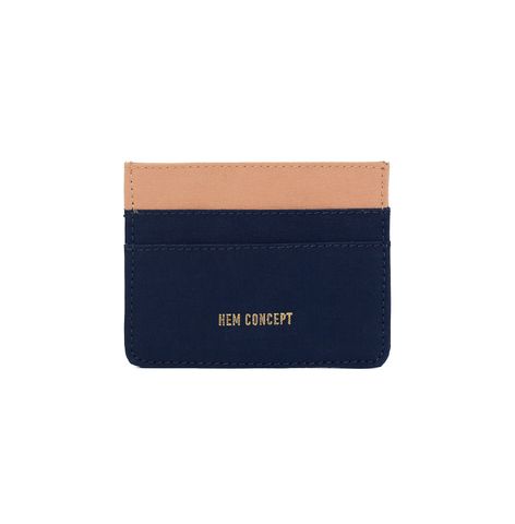  SLIM WALLET - NAVY/CARAMEL 