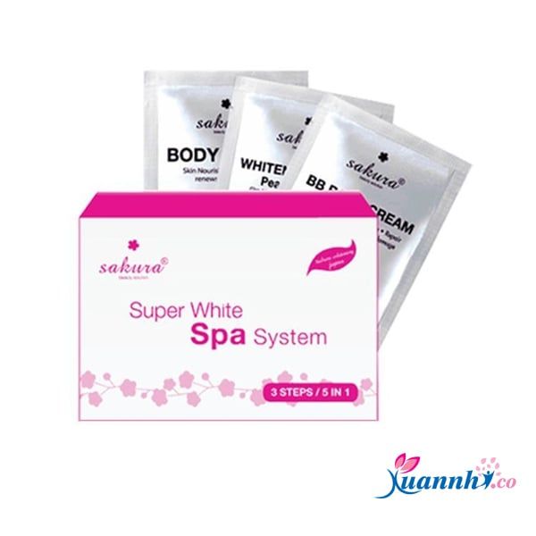 Bộ kem tắm trắng tiêu chuẩn Spa Sakura Super White Spa System