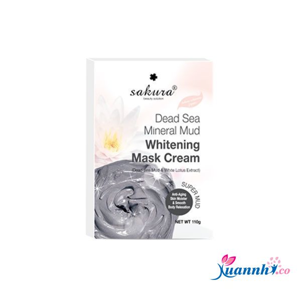 Kem tắm trắng bùn khoáng thiên nhiên và tinh chất sen trắng Sakura Dead Sea Mineral Mud Whitening Mask Cream