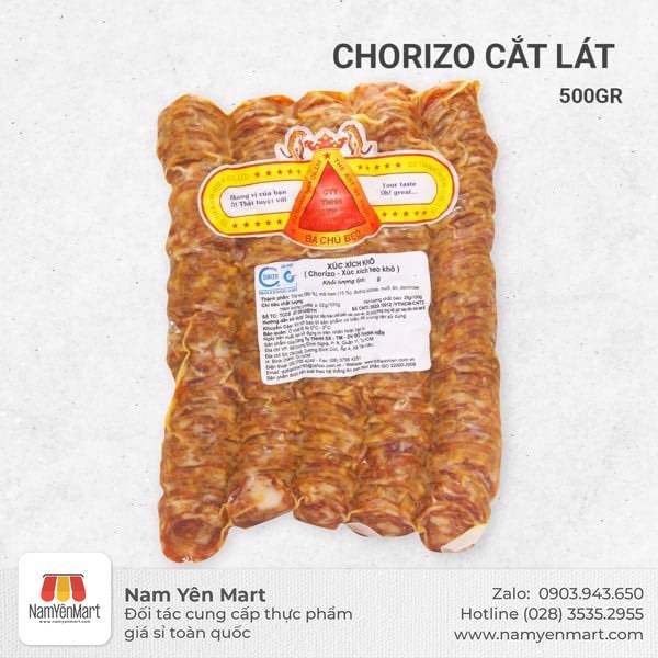  Chorizo cắt lát 500g Ba Chú Beo 