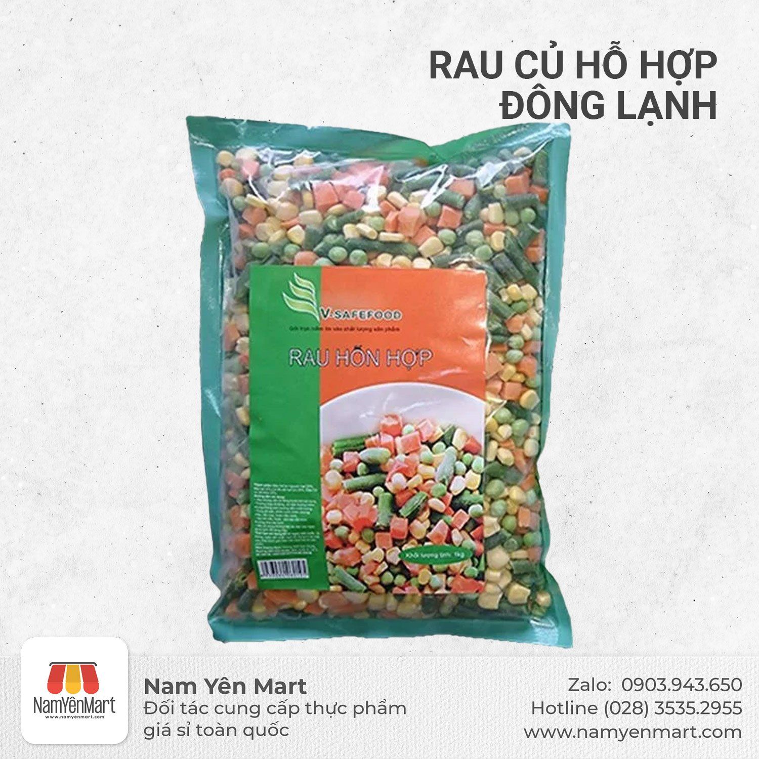  Rau củ hỗn hợp V-Safefood 1kg 