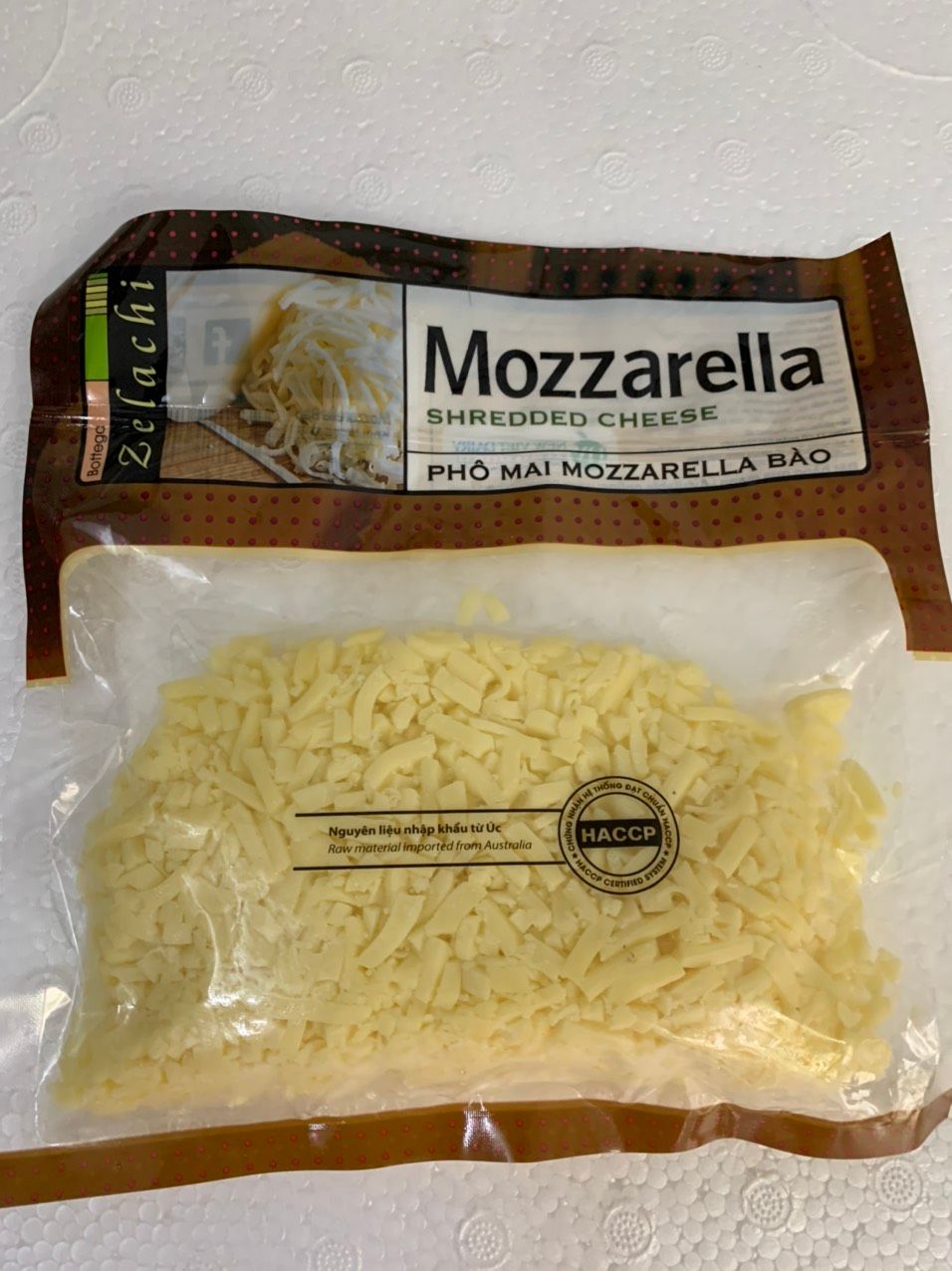  Phô mai mozzarella bào Zelachi 200g 