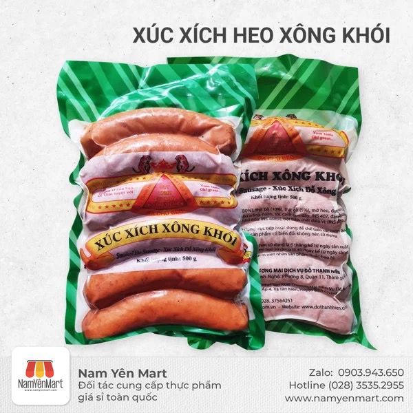  Xúc xích heo xông khói 6 cây/ bao 500g 