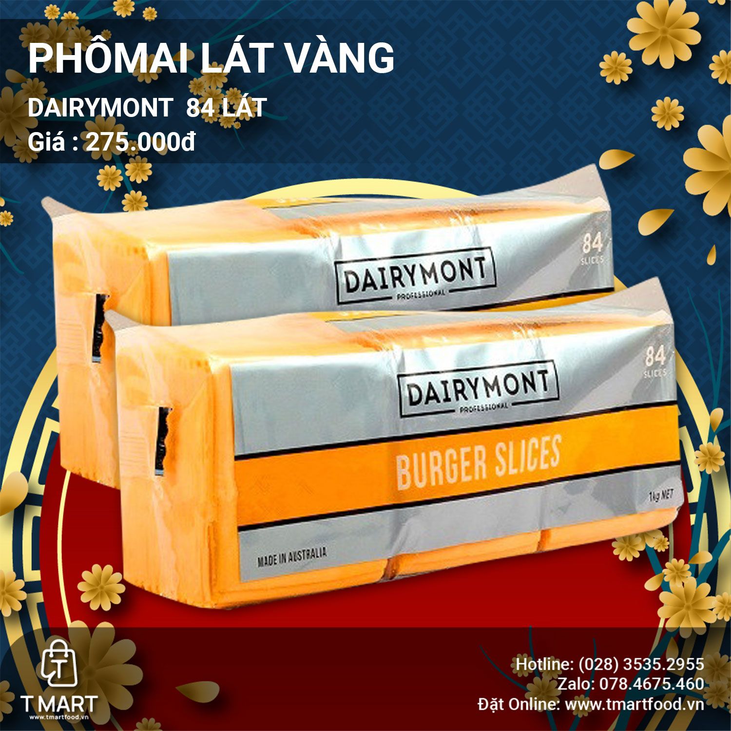 Phô Mai Lát Vàng Dairymont 84 lát