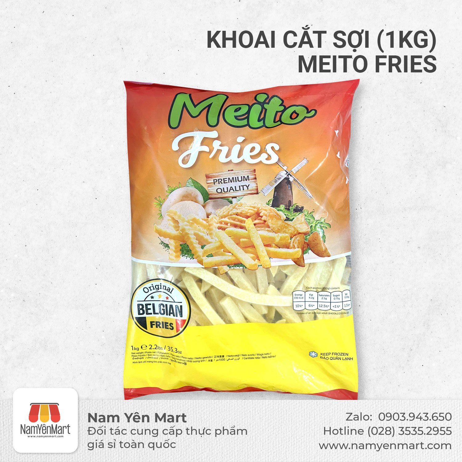  Khoai cắt sợi Meito Fries (Túi 1kg) 
