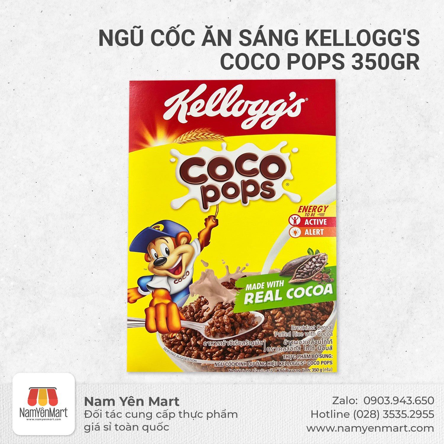 Ngũ cốc ăn sáng Kellogg's Coco Pops 350gr