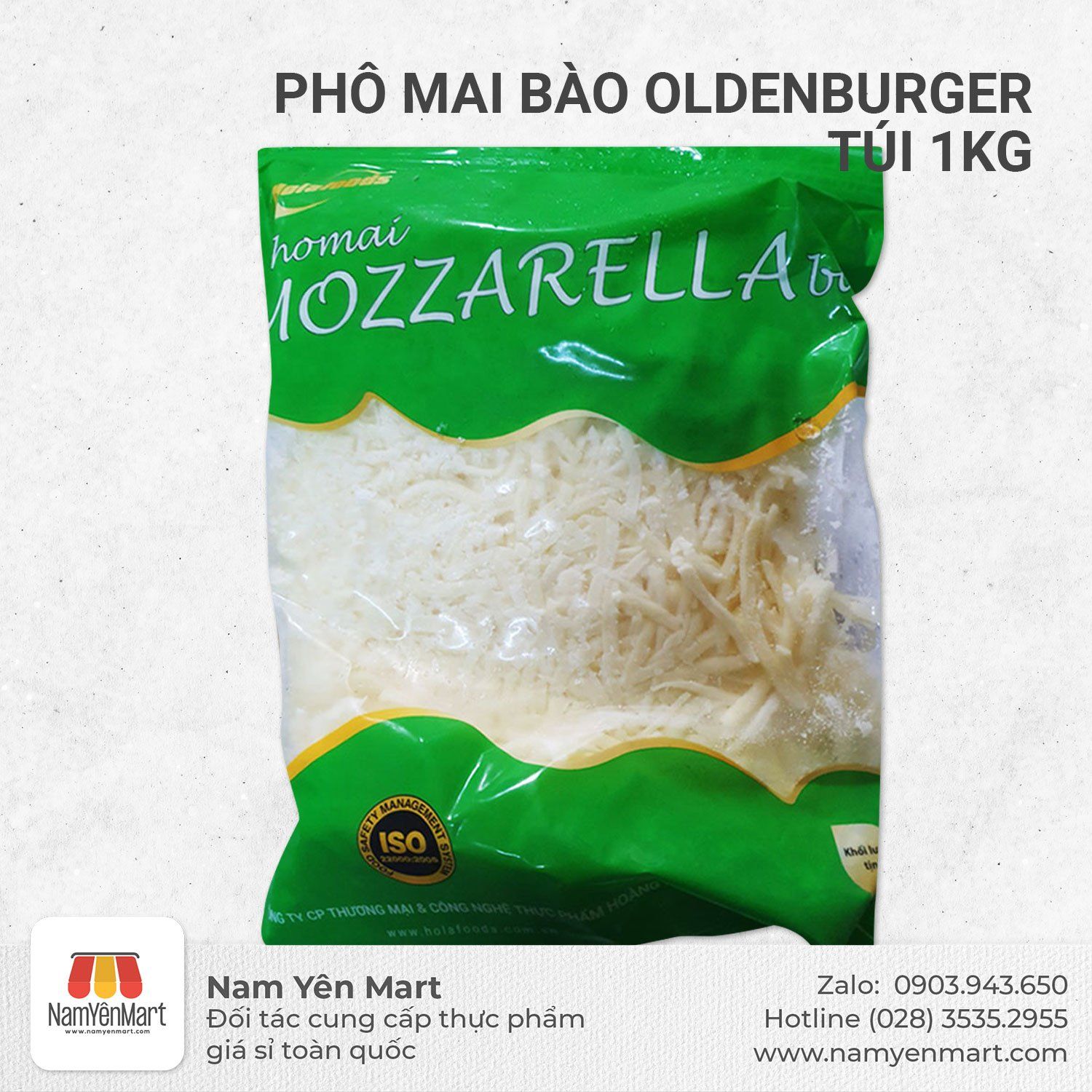 Phô mai Mozzarella bào Oldenburger 1kg - Nam Yên Mart